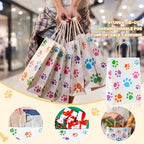 Tenceur 80 Pcs Dog Gift Bags Goodie Paw Puppy Paper Treat Bags Bulk with Handles 10.63 x 4.72 x 7.87 Inch Dog Themed Party Favors Shopping Holiday Kraft(White Colorful) - Image 6