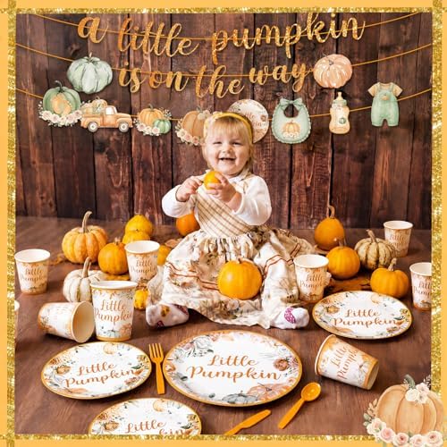 405 Pcs Little Pumpkin Baby Shower Party Decorations - Image 2