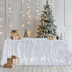 Poise3EHome Silver Sequin Tablecloth 90×132 Inch Rectangle Sparkly Fabric Table Cloth for Birthday Wedding Party Christmas Holiday Baby Shower Decoration - Image 6