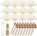 Roowest 50 Pack Paper Folding Fans Bamboo Wedding Favors, Beige by Roowest
