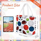 12 Pcs Sports Bags Sports Party Favors Soccer Baseball Football Basketball Themed Double Sided Beach Handbag with Handles for Birthday Baby Shower Party Community Events - Image 5