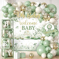 138Pcs Sage Green Baby Shower, Oh Baby Balloon Garland Arch Kit by Unknown