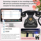 Audio Guest Book Wedding Phone with One-Touch Playback & Adjustable Volume for Wedding, Anniversary, Birthday Parties, Baby Shower(Black A) - Image 2