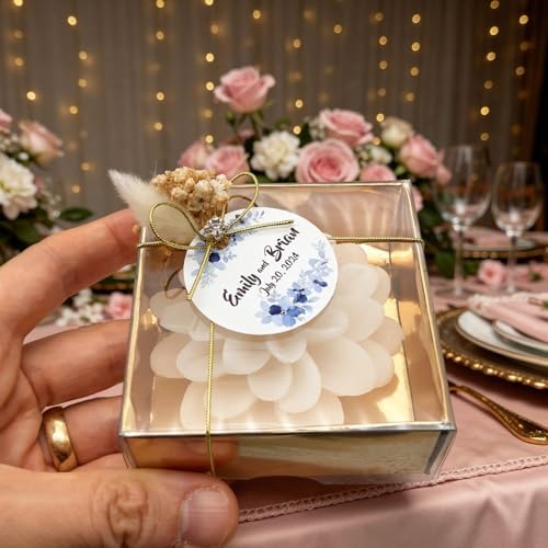 Giftsupstore Wedding Favor Guest Bulk – 100 Set of Scented Lotus Shaped Candle Party Favors – Custom Baby Shower Gifts, Bridal Shower & Personalized Bachelorette Party Favors for Adults - Red - Image 7