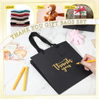 Windyun 50 Pcs Square Paper Gift Bags with Handle 10 x 10 x 10'' Large Favor Bag with DIY Thank You Tag for Wedding Christmas Bridal Shower Bridesmaid Birthday Party (Black) - Image 6