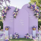 Blue Purple Arch Backdrop Cover Set of 3 Party Wedding Arch Covers Stretchy Backdrop 6FT 6.6FT 7.2FT Baby Shower Bridal Shower Photo Birthday Lilac Lavender Arch Stand Cover Spandex - Image 4