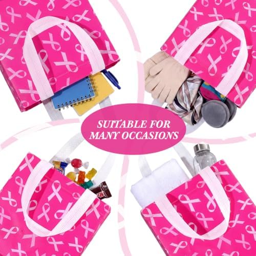 Lingvee 50 Pack Breast Cancer Awareness Gift Bags Bulk for Party - Image 6