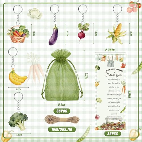 145 Pieces Locally Grown Baby Shower Gifts for Guest Farmers Market Baby On the Way Ballpoint Pens and Keychains Favors Bulk Retractable Baby Shower Pens Gender Reveal Greeting Cards Souvenirs Prizes - Image 3