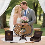 Heart Wedding Guest Book Alternative, Coffee Color Rustic Wooden Wedding Souvenirs with Heart Picture Frame, Heart Guest Book Drop Box, Personalized Decor Party Birthday - Image 6