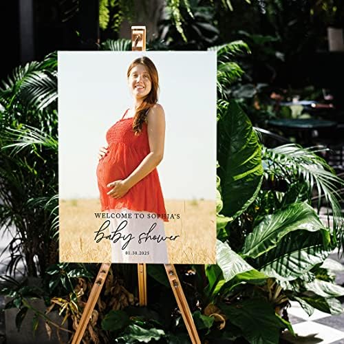 Andaz Press 16X20 Inch Personalized Baby Shower Canvas Welcome Sign, Custom Personalized Baby Shower Welcome Sign With Photo, Welcome Sign For Baby Shower Entrance, Baby Shower Welcome Signs For Easel - Image 3