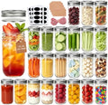 Accguan 12 oz Glass Mason Jars with Lids,24 Pcs Pickle Jars with Stickers by Accguan