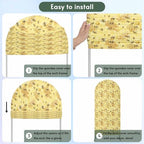 Yellow Summer Arch Backdrop Cover 7.2 ft Modern Bees Honeycomb 2 Sided Wedding Arch Covers Stretchy Backdrop Round Top for Birthday, Party, Baby Shower Decorations - Image 5