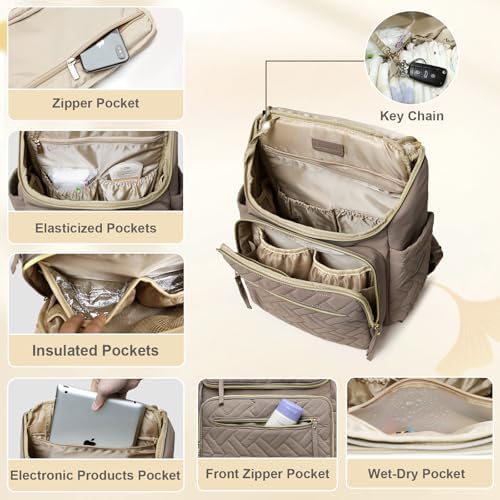 Omanmoli Diaper Bag Backpack Baby Large Travel Work School Backpack Women - Image 5