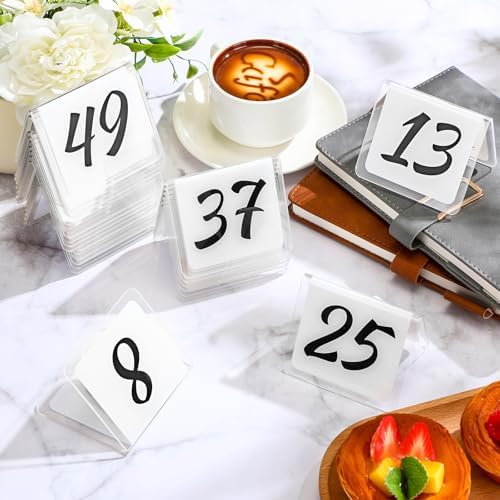 Suzile 100 Pcs Table Numbers 1-100 Acrylic Double Sided,White and Gold - Image 6