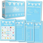 Party Hearty Baby Shower 5 Game Pack, Premium Thick Cardstock - Blue by PartyHearty