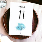 Blue Tree Design Table Number Cards Double Sided Party Table Numbers for Reception Baby Shower Anniversary Birthday Bridal Party 5x7 100 Pcs - Image 2