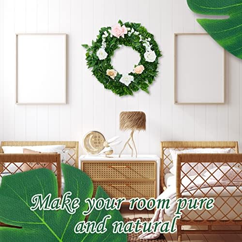 XunYee 60 Pcs Total 82.5 ft Jungle Theme Party Decoration, Tropical and Monstera Palm Leaves, 2026 Artificial Ivy Rattan Vines, Fake Greenery Faux Leaves for Baby Shower Safari Party Decoration Set - Image 5