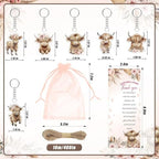 289 Pieces Highland Cow Baby Shower Favors for Guest Party Ballpoint Pens and Keychains Gifts for Boys Bulk Retractable Baby Shower Pens Gender Reveal Thank You Cards Souvenirs Prizes - Image 3