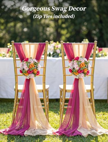 BLOSMON Wedding Flower Centerpieces for Tables: 10 Pcs, Pink and Orange - Image 4