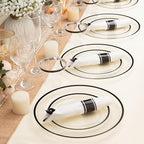BESTSTAR 700PCS Clear and Black Disposable Plastic Plate Set for 100 Guests - Image 6