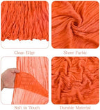Showgeous 16 Pack Orange Cheesecloth Table Runner 17 x 108 Inch - Image 4