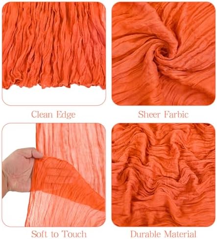 Showgeous 16 Pack Orange Cheesecloth Table Runner 17 x 108 Inch - Image 4