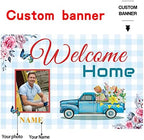 Custom Welcome Home Banner Decoration,Car Theme Welcome Back Home Yard Sign for Outdoor Decor, Military Homecoming Deployment Returning Party Supplies(5x7.5ft) - Image 2