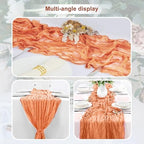 6 Pack Coral Cheesecloth Table Runner 35x120 Inch 10Ft Rustic Gauze Cheese Cloth Table Runner Sheer Cheesecloth Table Runners for Wedding Party Bridal Shower Decoration - Image 5