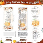 60 Sets Pumpkin Baby Shower Favors, Pen with Thank You Card, Orange - Image 3