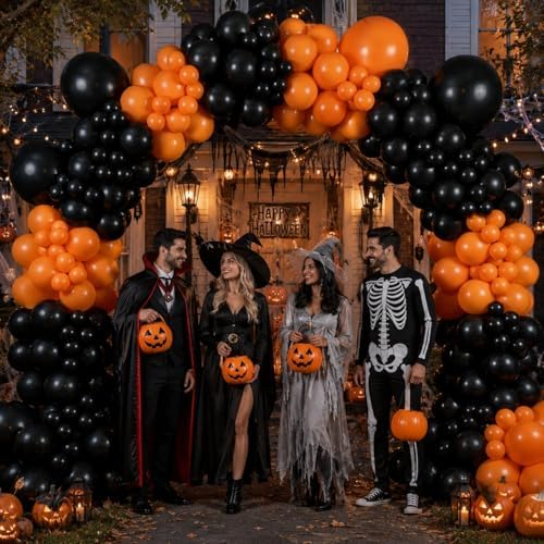 PMU DIY Professional Balloon Arch Premiere Kit (Halloween Orange and Black) Balloon Garland for Party Decoration, Decoration Kit for Birthday Party, Wedding, Graduation, Baby ShowerPkg/1 - Image 2