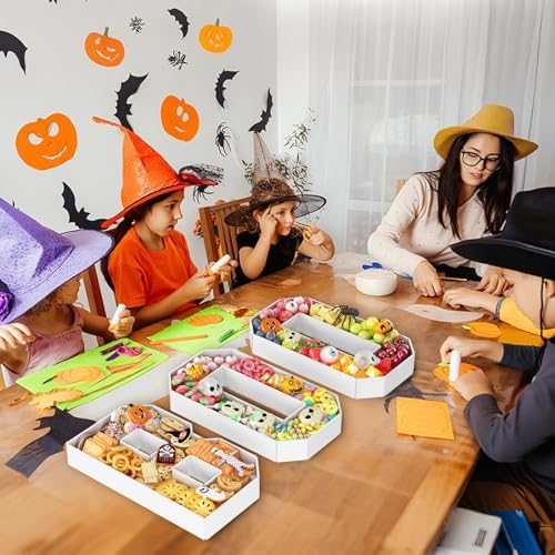 BOO Cardboard Letters for Halloween Party Decorations, 13.7 Inch Charcuterie Letters Fillable White Paper Mache Letter Trays for Chocolate Candy Food Display Letter Box for Halloween Party Decorations - Image 2