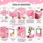 Yerliker Baby Shower Crate Closet with 26 Letters Garland, Pink - Image 4