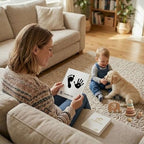 Baby Inkless Milestone Cards Hand Casting Kit Ink Print Hand and Footprint Kit Dog or Cat Pet Paw Print Kit Baby Newborn Footprint Kit Photo Album Keepsake Book Feet Stamp (Single FineGift Set) - Image 4