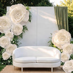 Giegxin 18 Pcs Beige Large Paper Flowers White Wedding Tissue Pom Pom - Image 5