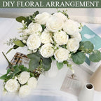 12 Bundles White Artificial Peonies Silk Flowers Bulk - Image 6