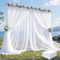20ft×10ft Wrinkle Free White Backdrop Curtain Drapes, 4 Panels 5ftx10ft Sheer Tulle Chiffon Backdrop Panels Curtains for Wedding Baby Shower Birthday Party Stage Photo Home Decorations by Unknown