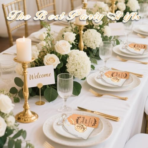50PCS Gold Rose Flower Key Chains Flower Key Chains and Keyrings for Wedding Party Favors Creative Gifts Decorations or Bridal Shower Keepsakes Party Favors Roses Keychain Souvenirs Bulk - Image 6