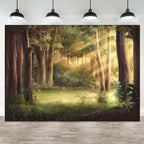 12x8ft Fairytale Rainforest Backdrop Spring Enchanted Forest Photography Background Wonderland Woodland Sunlight Jungle Natural Scenery Kids Birthday Decorations Baby Shower Photo Booth Prop by ASDCXZ