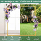 Wedding Arch Backdrop Stand Square 6.6x6.6FT Gold Balloon Arch Stand Garden Arbor Backdrop Frame for Wedding Party Birthday Baby Shower Photo Booth Background Decoration - Image 4