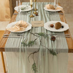 10Pcs Sage Green Cheesecloth Table Runner 120 Inches for Party Home Decor - Image 5
