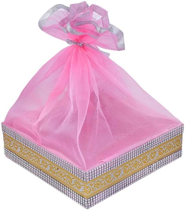 GROWNEX Gift Baskets | Wedding Gift Baskets | Baby Pink Birthday Hampers, Pack of 5 | Celebration Gift Baskets | Housewarming Gift Baskets, 8x8x3 Inch by GROWNEX+PRIVATE+LIMITED