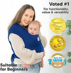 KeaBabies Baby Wrap Carrier, All in 1 Original Baby Carrier (Cobalt Blue) - Image 3