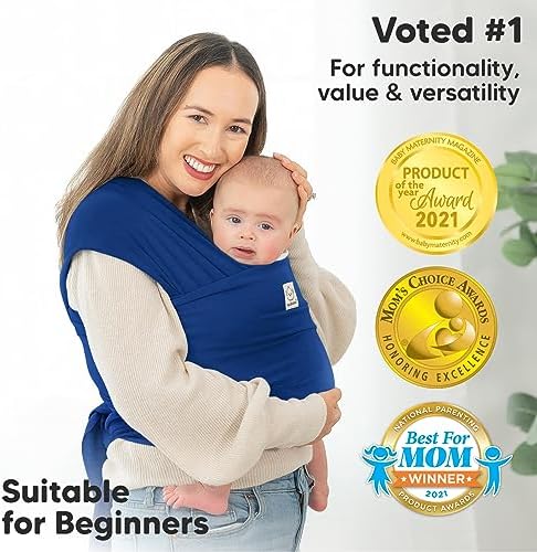 KeaBabies Baby Wrap Carrier, All in 1 Original Baby Carrier (Cobalt Blue) - Image 3