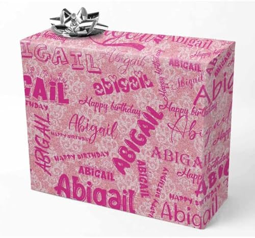 AOFUN Wrapping Paper Roll with Printed Name Valentine Gift Wrapping Paper Wrapping Paper Birthday Custom Gift Tissue Paper Personalized Name Heart 5 Rolls 58" x 23" by Unknown