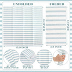 100 Pack Striped Linen-feel Napkins Bulk Striped, Blue - Image 2