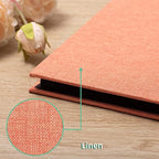 Large Photo Album Self Adhesive for 4x6 8x10 Magnetic Scrapbook Album DIY 60 Black Sticky Pages Linen Cover Photo Album(Orange) - Image 4