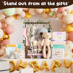 Baby Shower Gifts Basket Wooden Crate, Personalized Wooden Letters and Clothes Hangers New Born Baby Girl Boy Gifts Vine Decorations Cute Closet with Handle Pregnancy Gifts for New Mom Parents Brown - Image 4