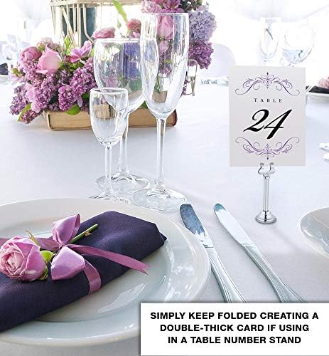 Classic Flourish Table Numbers, Purple, 1-175 - Image 3