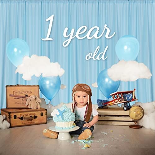MYSKY HOME Light Blue Backdrop Curtains for Parties, Weddings, Stage, Baby Showers, Birthdays - 5ft x 10ft, 2 Panels with Rod Pocket Sliding Drapes - Image 3