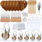 55Pcs Baby Shower Prizes for Game Winners 6 Sets Charcuterie Board with Spoons Butter Spreaders Forks Plaid Towel Thanks Card and Gift Bags for Bridal Shower Favors Party (Heart Shaped) by Rigibright
